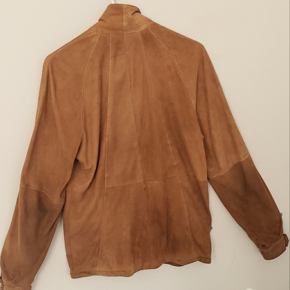 Vintage Suede Jacket Moroccan 1970s 1980s Sz Medium Urban Beach Hippy - Picture 2 of 5